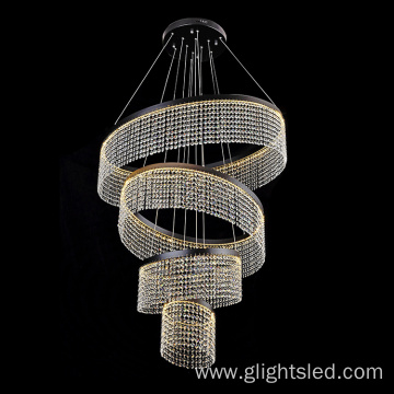 Glass crystal modern led chandelier hanging light